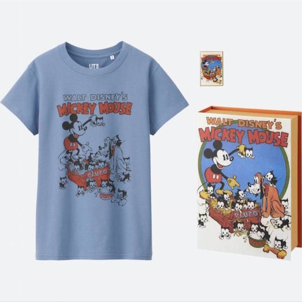 RARE 2017 New Mint Condition Disney Uniqlo Box Set with Pin and Shirt